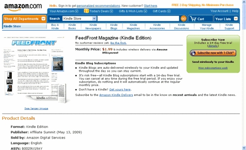 Feedfront Magazine on Kindle