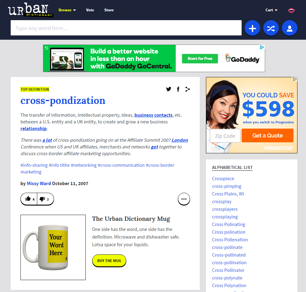 cross-pondization or crosspondization