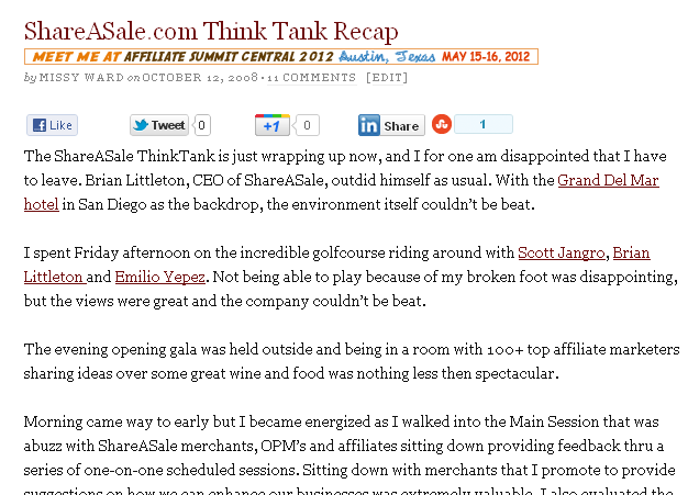 ShareASale ThinkTank 2008
